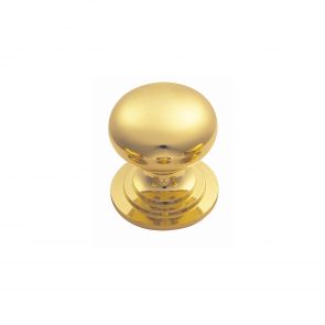M47C POLISHED BRASS CUPBOARD KNOB VICTORIAN 38MM