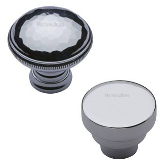 Silver Round Kitchen Cupboard Knobs
