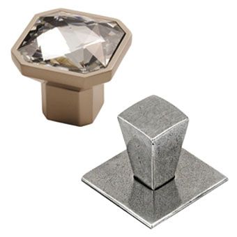 Silver Square Kitchen Cupboard Knobs