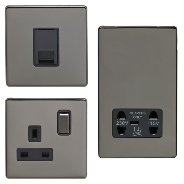 Black Eurolite Concealed Fix Sockets