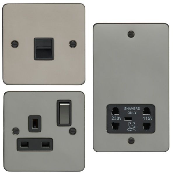 Black Eurolite Flat Plate Sockets