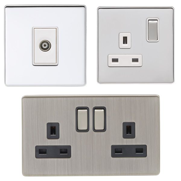 Silver Eurolite Concealed Fix Sockets