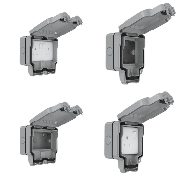 Silver Euroseal Weatherproof Sockets