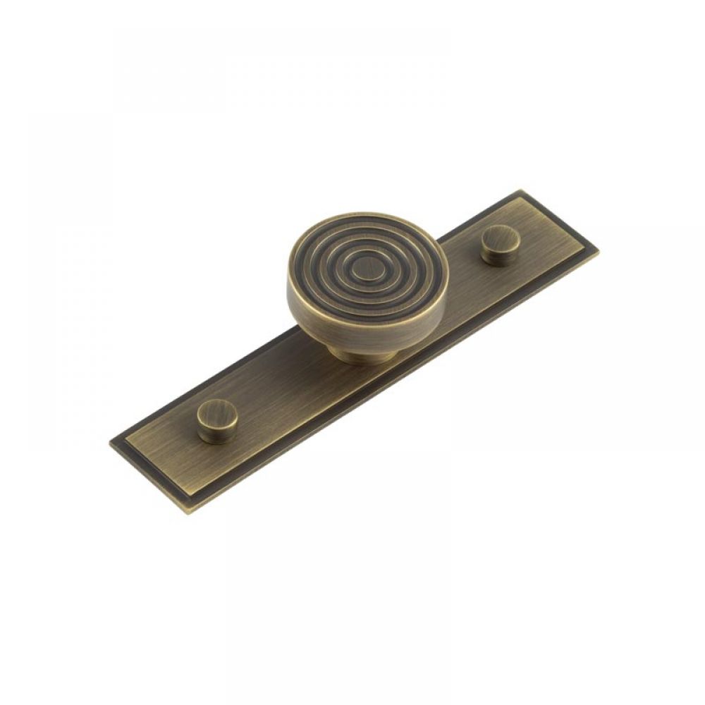 Murray Cupboard Knobs 40mm Stepped Backplate Antique Brass - by