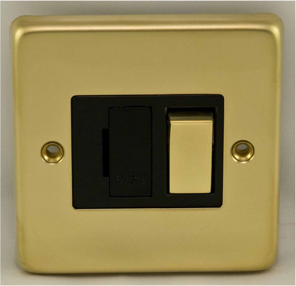 Metal Polished Brass Switched Fuse Spur - Brass Eurolite Stainless 