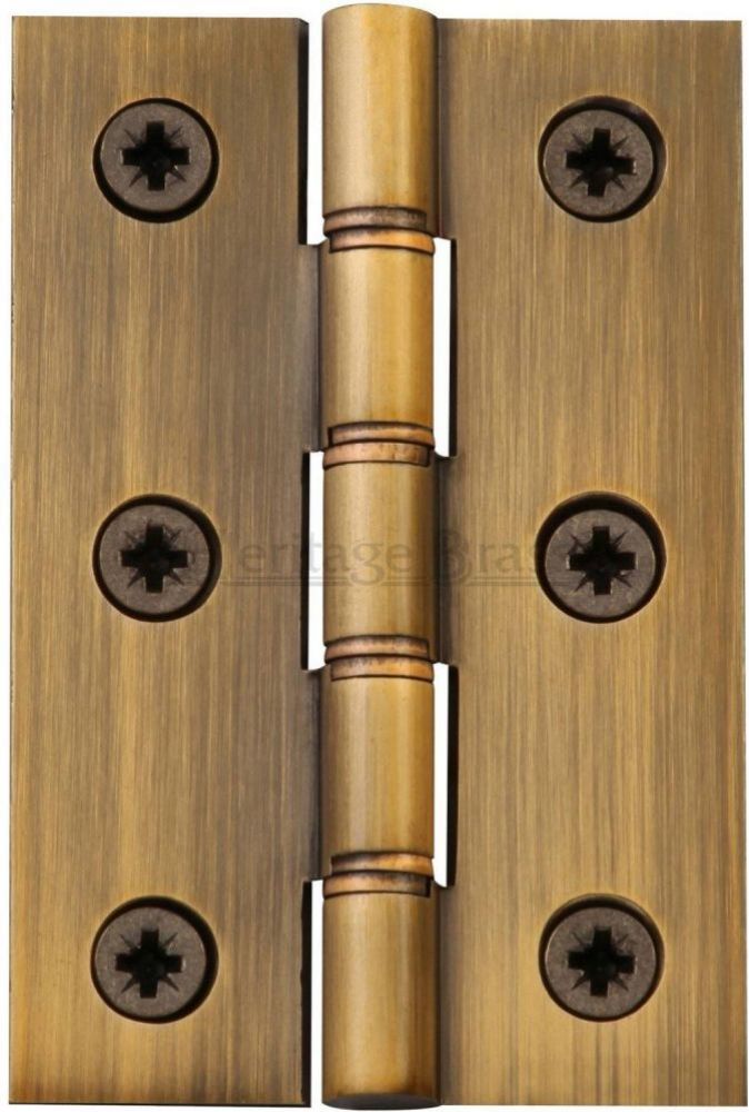 Butt Door Hinge in Antique Brass, (76mm x 51mm / 3