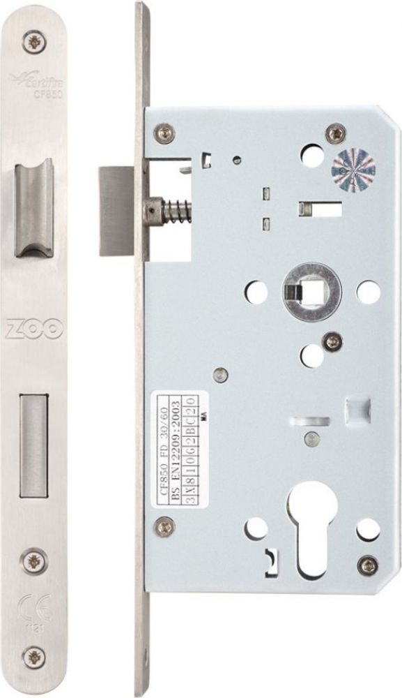 Zoo ZDL7260RSS Din Euro Sashlock - 72mm c/c Backset 60mm Radius