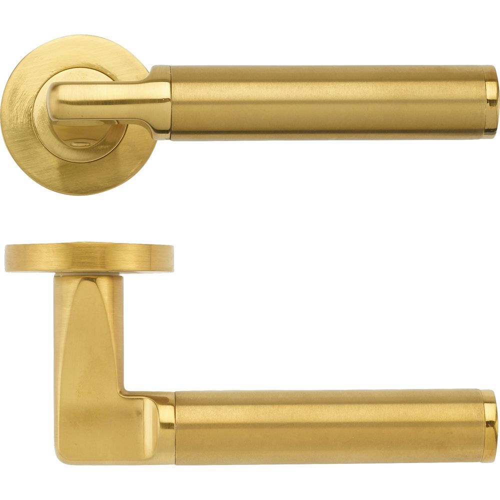 Milan Lever Screw On Round Rose 50mm Dia Satin Brass Zpz030 Fsb Brass Lever Handles On Round Rose
