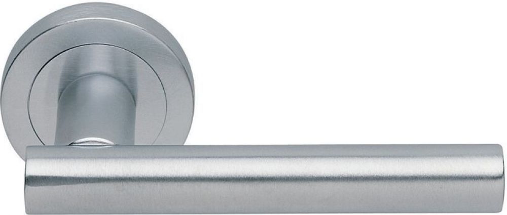 Calla Aq4sc Satin Chrome Lever On Round Rose Handles Silver Lever Handles On Round Rose