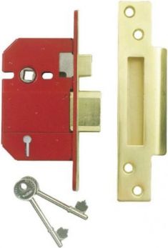 Union strongbolt 220025B brass 5 lever BS mortice sashlock 63mm