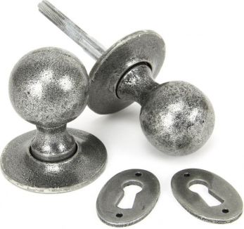 Anvil 33778 Pewter Handforged Ball Door Knob set