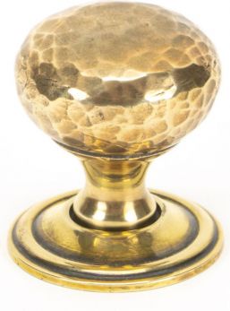 Aged Brass Hammered Mushroom Cabinet Knob 32mm