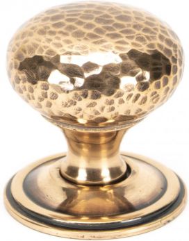 Polished Bronze Hammered Mushroom Cabinet Knob 38mm