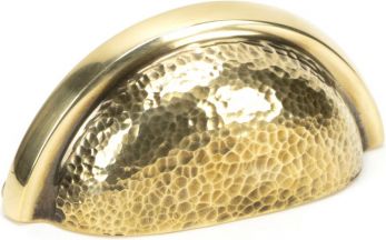 Aged Brass Hammered Regency Concealed Drawer Pull