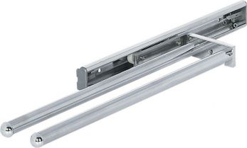 Hafele Pull-Out Towel Rail, with Two Arms - Polished Chrome Finish (510.51.224)