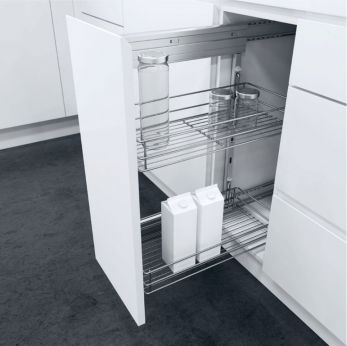 Storage Basket Set, Silver Linear Wire, for Cabinet Width 300 mm, Vauth-Sagel VS SUB Side (546.40.903)