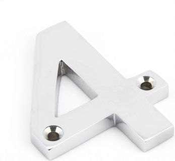 Anvil 83724 house numeral '4' polished chrome 78mm