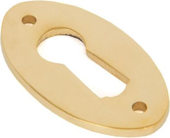 51mm x 31mm Oval Standard Keyhole Escutcheon in Polished Brass - From the Anvil | 83812