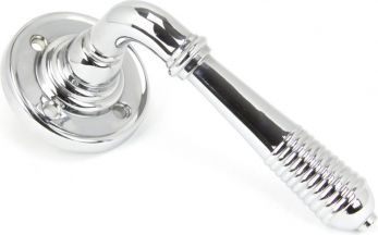 Polished Chrome Reeded Lever on Rose