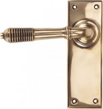 Anvil 91914 Polished Bronze Reeded Lever Latch Door Handles Set