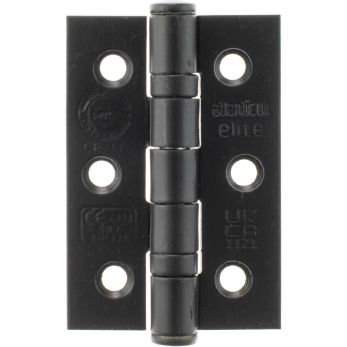 Atlantic CE Fire Rated Grade 7 Ball Bearing Hinges 3" x 2" x 2mm - Matt Black (A2H322MB)