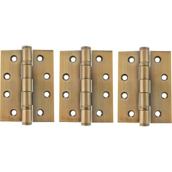 Atlantic Ball Bearing Hinges Grade 13 Fire Rated 4" x 3" x 3mm set of 3 - Antique Brass | AH1433AB(3)