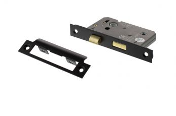 Atlantic Bathroom Lock [CE] 3" Matt Black 57mm c/c (ALKBATH3MB)