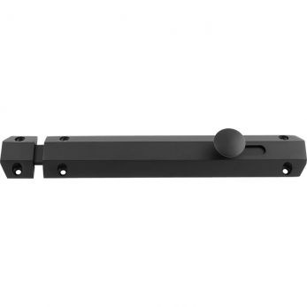Surface Slide Door Bolt 202mm in Matt Black - by Carlisle Brass - AQ83MB