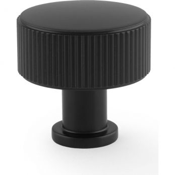 Alexander & Wilks AW807R-35-BL Lucia Reeded Cupboard Knob 35mm in Matt Black