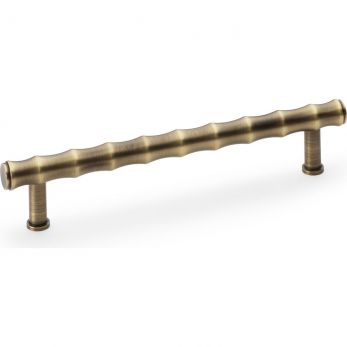 Alexander & Wilks AW809B-160-AB - Crispin Bamboo T-bar Kitchen Cupboard Pull Handle 160mm in Antique Brass