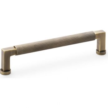Alexander & Wilks AW819-160-AB Camille Knurled Cabinet Pull Handle 160mm in Antique Brass