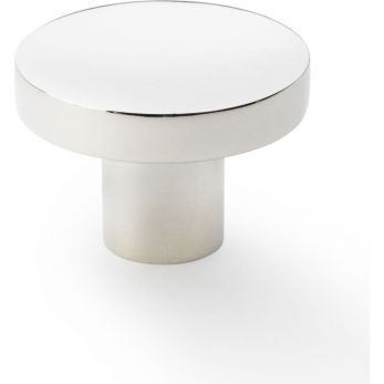 Alexander & Wilks AW821-38-PN - Hanover Plain Kitchen Cupboard Knob 38mm in Polished Nickel