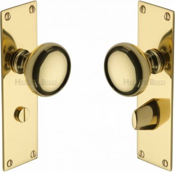 Balmoral BAL8530-PB polished brass bathroom bun door knobs