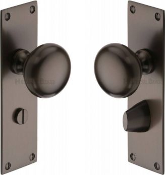 Heritage Brass BAL8530-MB Mortice Knob on Bathroom Plate Balmoral Design Matt Bronze