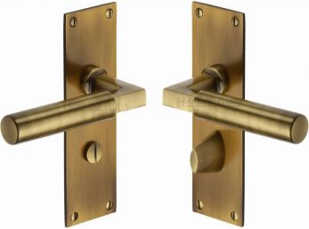 Bauhaus BAU7330-AT antique brass bathroom set door handles