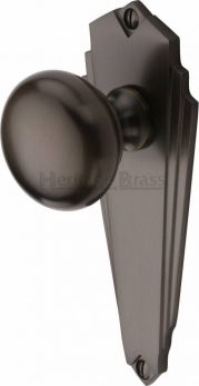 Heritage Brass Mortice Knob on Latch Plate Broadway Design Matt Bronze