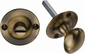36mm Round Thumb Turn in Antique Brass - Heritage Brass | BT15-AT