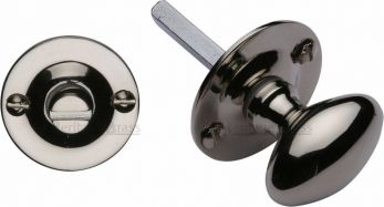 36mm Round Thumb Turn in Polished Nickel - Heritage Brass | BT15-PNF