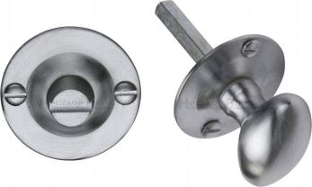 36mm Round Thumb Turn in Satin Chrome - Heritage Brass | BT15-SC