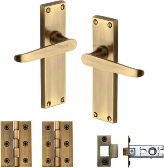 NU-SET Tustin Series Entry Door Lever Lock – Antique Brass, Keyed, Adjustable Backset, For Residential Doors - View #12