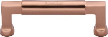 Heritage Brass Cabinet Pull Bauhaus Design 101mm CTC Satin Rose Gold Finish
