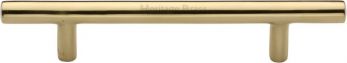 Heritage Brass Cabinet Pull Bar Design 128mm CTC Polished Brass Finish