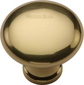 Heritage Brass C113 32-PB Polished Brass Round Knob 32mm