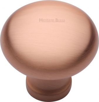 Heritage Brass Cabinet Knob Victorian Round Design 32mm Satin Rose Gold finish