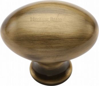 Heritage Brass C114 32-AT antique brass 32mm oval knob