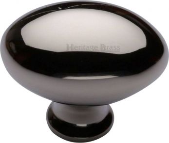 Kitchen Knob Heritage Brass - polished nickel 38mm oval knob