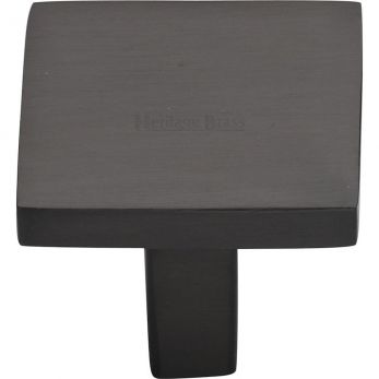 Heritage Brass Cabinet Knob Classic Square Design 32mm Matt Bronze finish