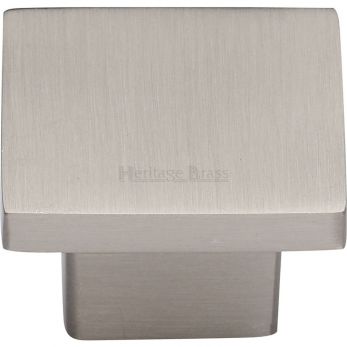 Heritage Brass Cabinet Knob Classic Square Design 40mm Satin Nickel finish