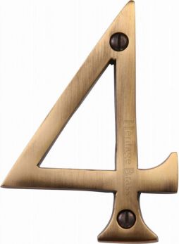 Heritage Brass Numeral 4 Face Fix 76mm (3") Antique finish