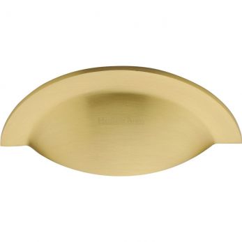 57mm CTC Cabinet Cup Pull in Satin Brass - Crescent Range by Heritage Brass | C1730-SB